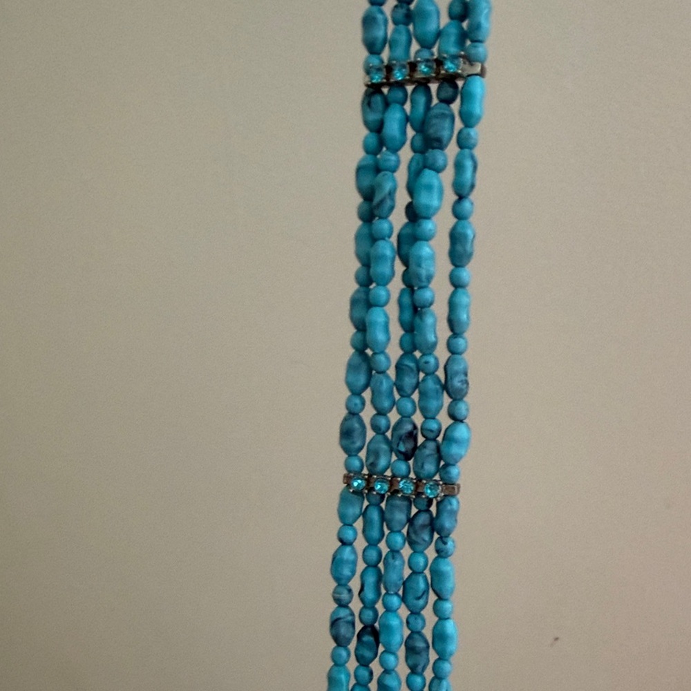 Turquoise Beaded Necklace/belt with bonus turquoise necklace.